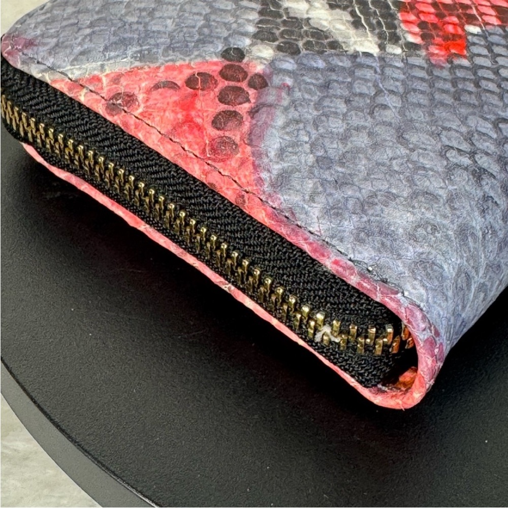 Tory Burch Python Embossed Leather Zip Around Con… - image 6